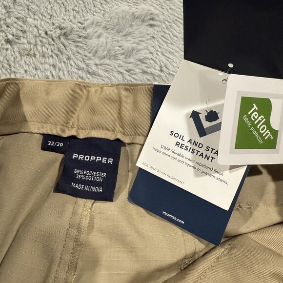 Propper Pants Mens 32x30 Khaki Tactical Cargo Soil Stain Resistant Teflon Work - Picture 3 of 13